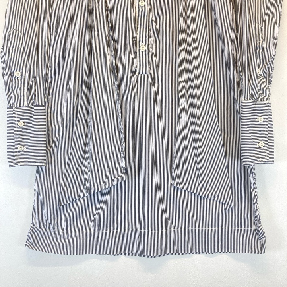 Nili Lotan Shirt Dress Blue White Striped Button Down Front XS long Sleeve - Picture 4 of 16